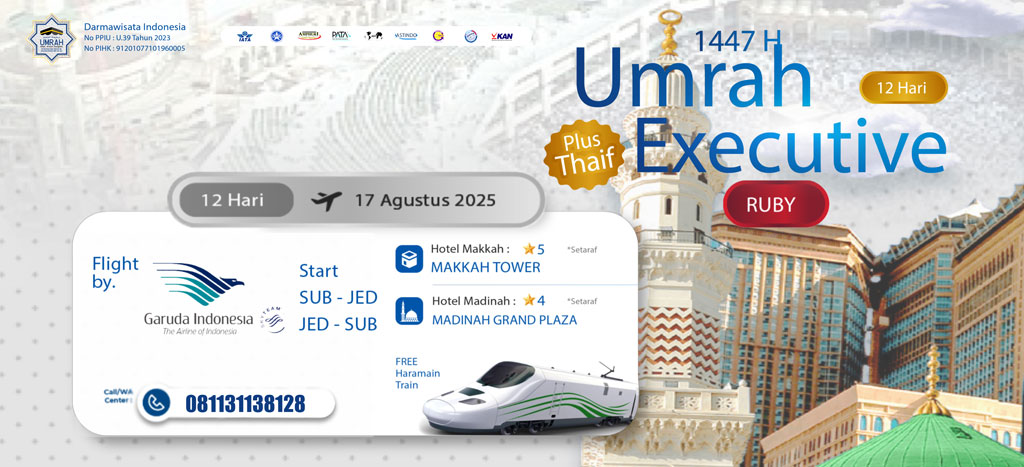 Biaya Umroh Paket Ruby 12 Hari Surabaya 17 Agustus 2025