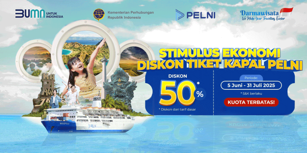 Tiket Kapal PELNI Diskon 50% Dukung Stimulus Ekonomi Nasional